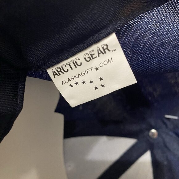 NWOT AK Alaska Last Frontier Ball Cap Navy Blue w/Silver Graphic Hook & Loop - Picture 6 of 6